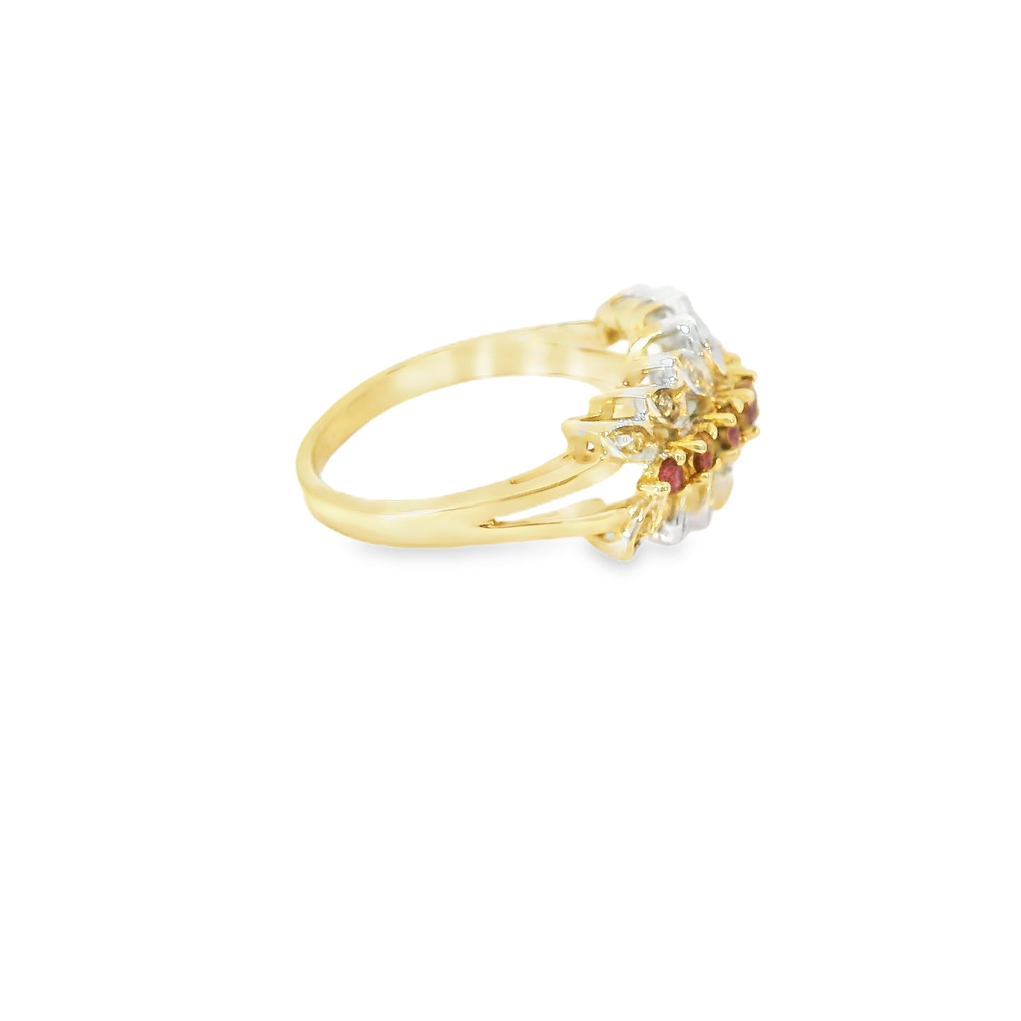 Ring mit 7 Rubine & 14 Diamanten in Gold 585