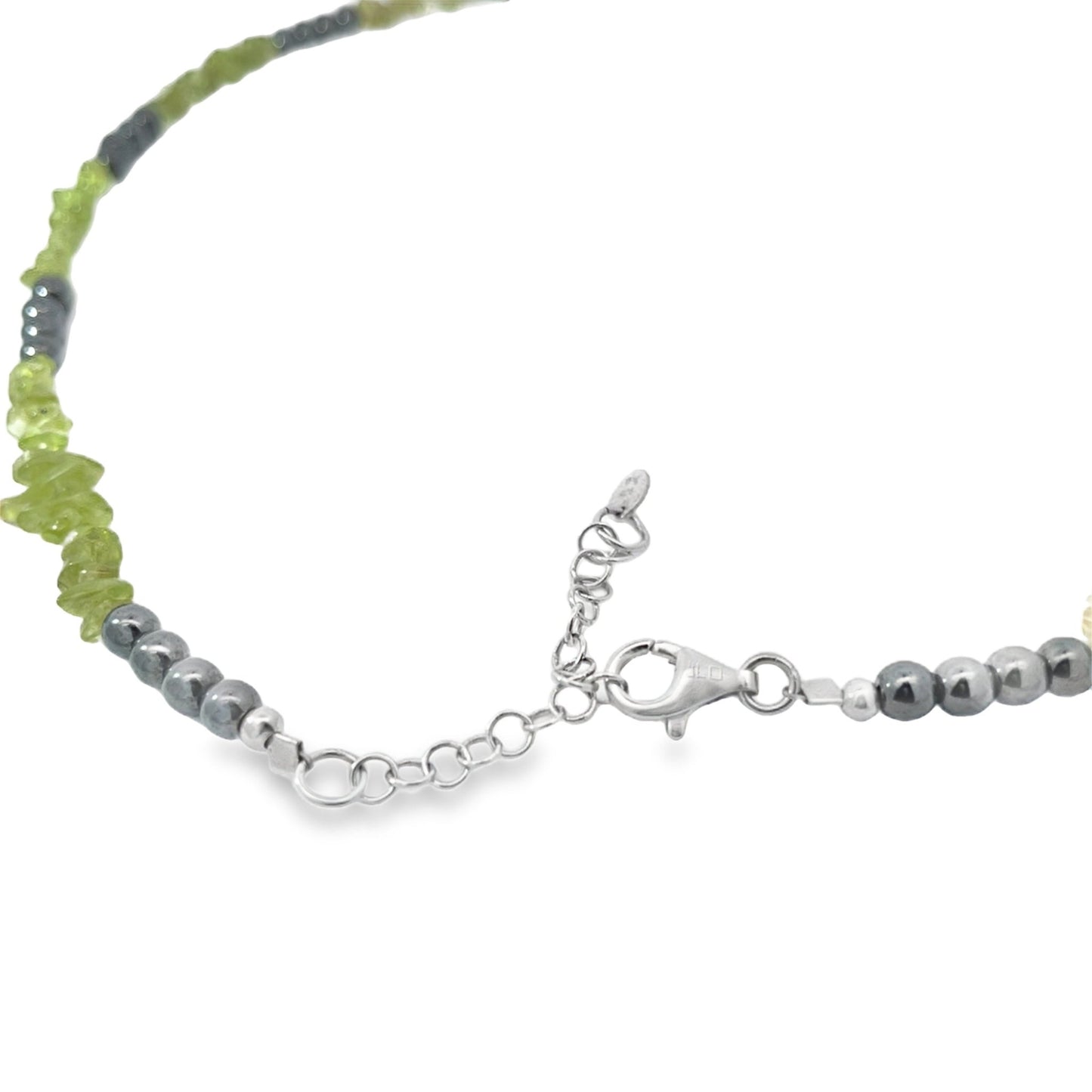 Hämatit Peridot Halskette L: 45 - 50 cm in Silber 925 - JUWEL1