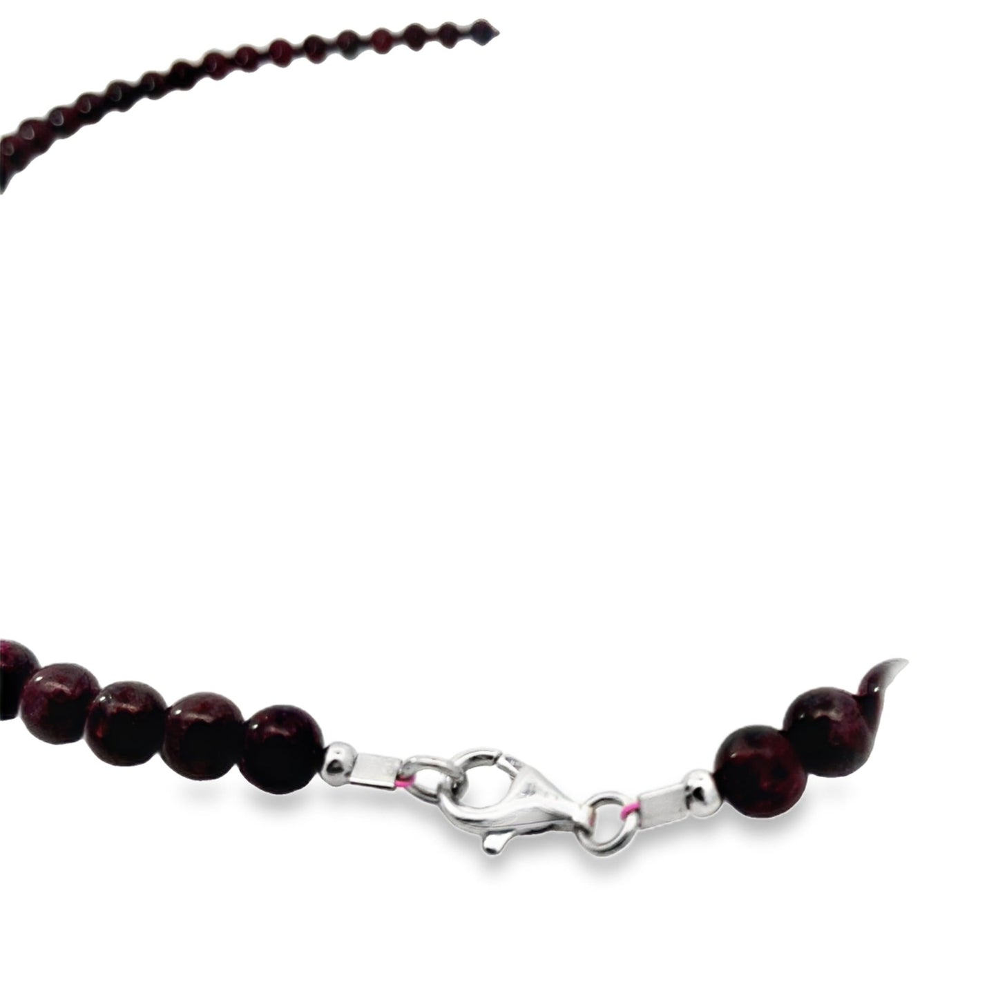 Indischer Granat - Halskette L:45 cm in Silber 925 - JUWEL1