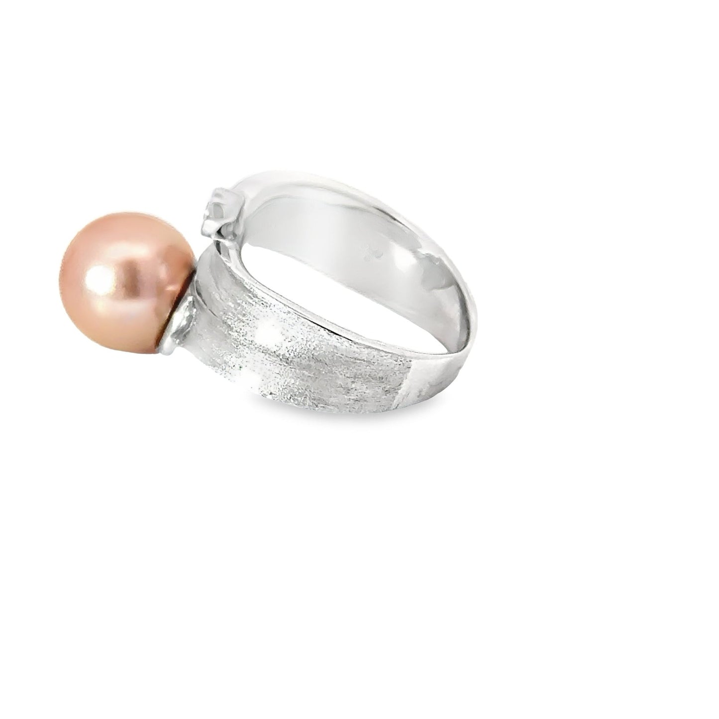 Ring mit Muschelkernperle & Zirkonia in Silber 925 - JUWEL1