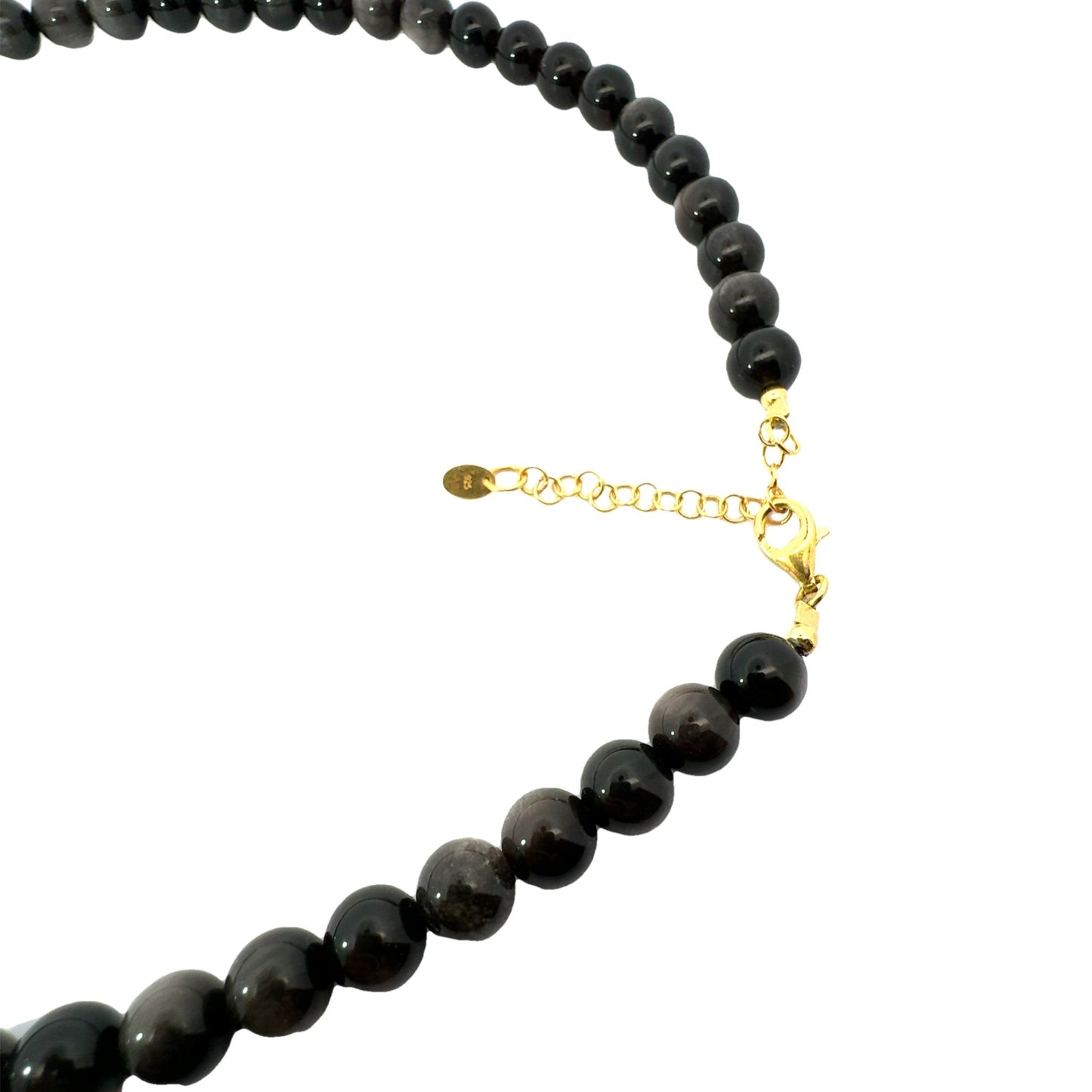 Silber Obsidien Halskette L: 45 - 50 cm in Silber 925 - JUWEL1