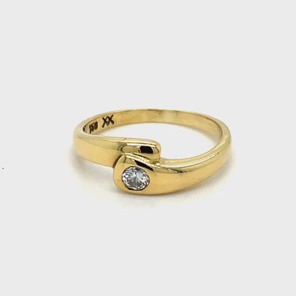 750er Gold Ring  mind. 4,2g mit Solitär-Brillant ca. 0,10 ct