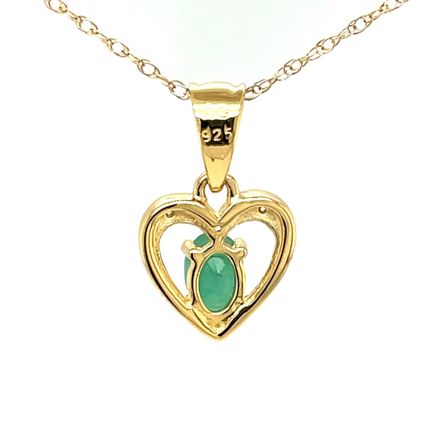 Anhänger mit Smaragd & Zirkonia in Silber 925 - JUWEL1