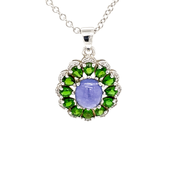 Anhänger mit Tansanit & Peridot in Silber 925 - JUWEL1
