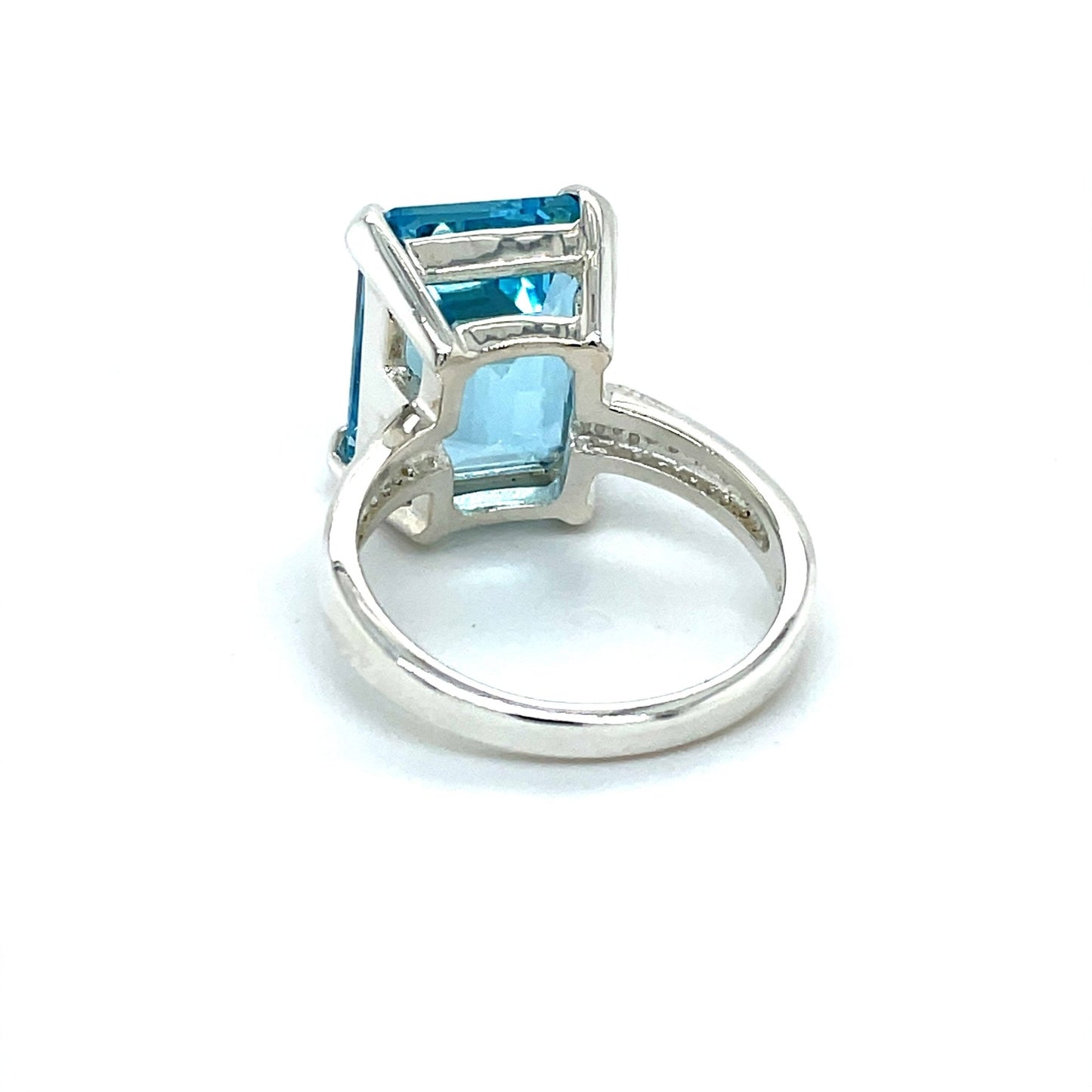 Cocktailring mit Solitär Blau mind. 8,3 g Silber 925 - JUWEL1