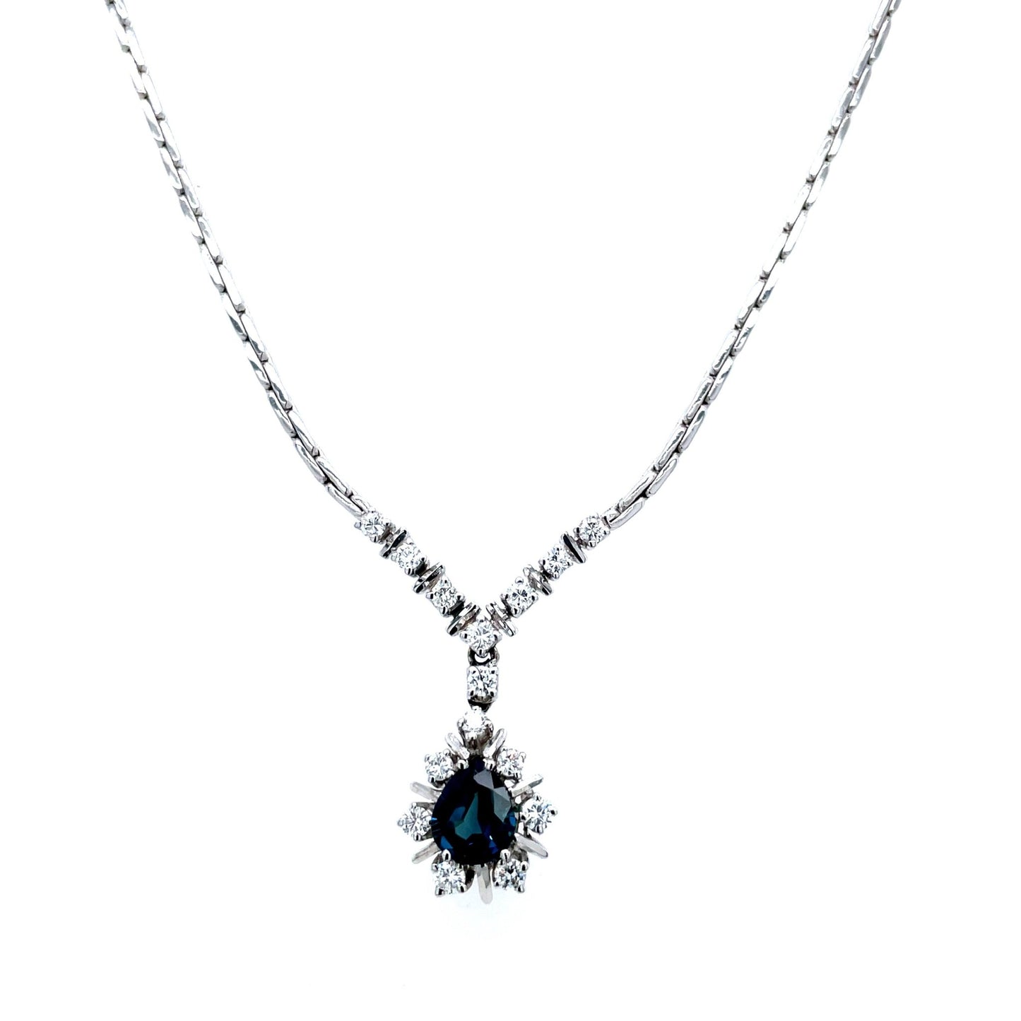 Collier mit 1 Saphir & 16 Brillanten mind. 13,0g Gold 585 - JUWEL1