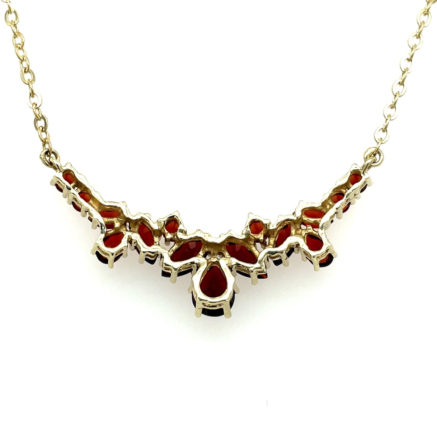Collier poliert mit Granat mind. 5,9g Gold 333 - JUWEL1