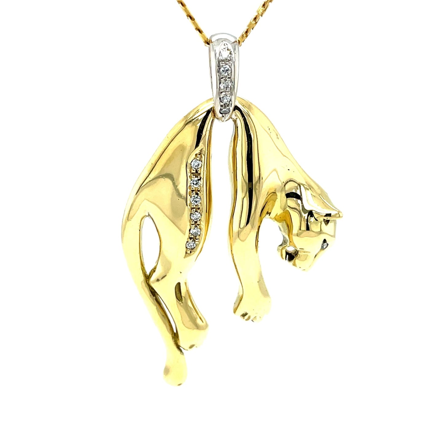 Panther Anhänger mit 12 Brillanten in Gold 750 - JUWEL1