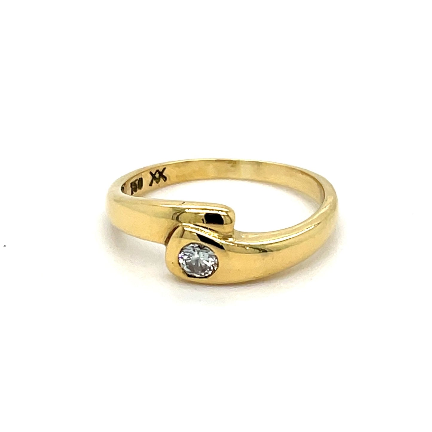 Ring mit 1 Solitär Brillant ca. 0,10 ct Gold 750 - JUWEL1
