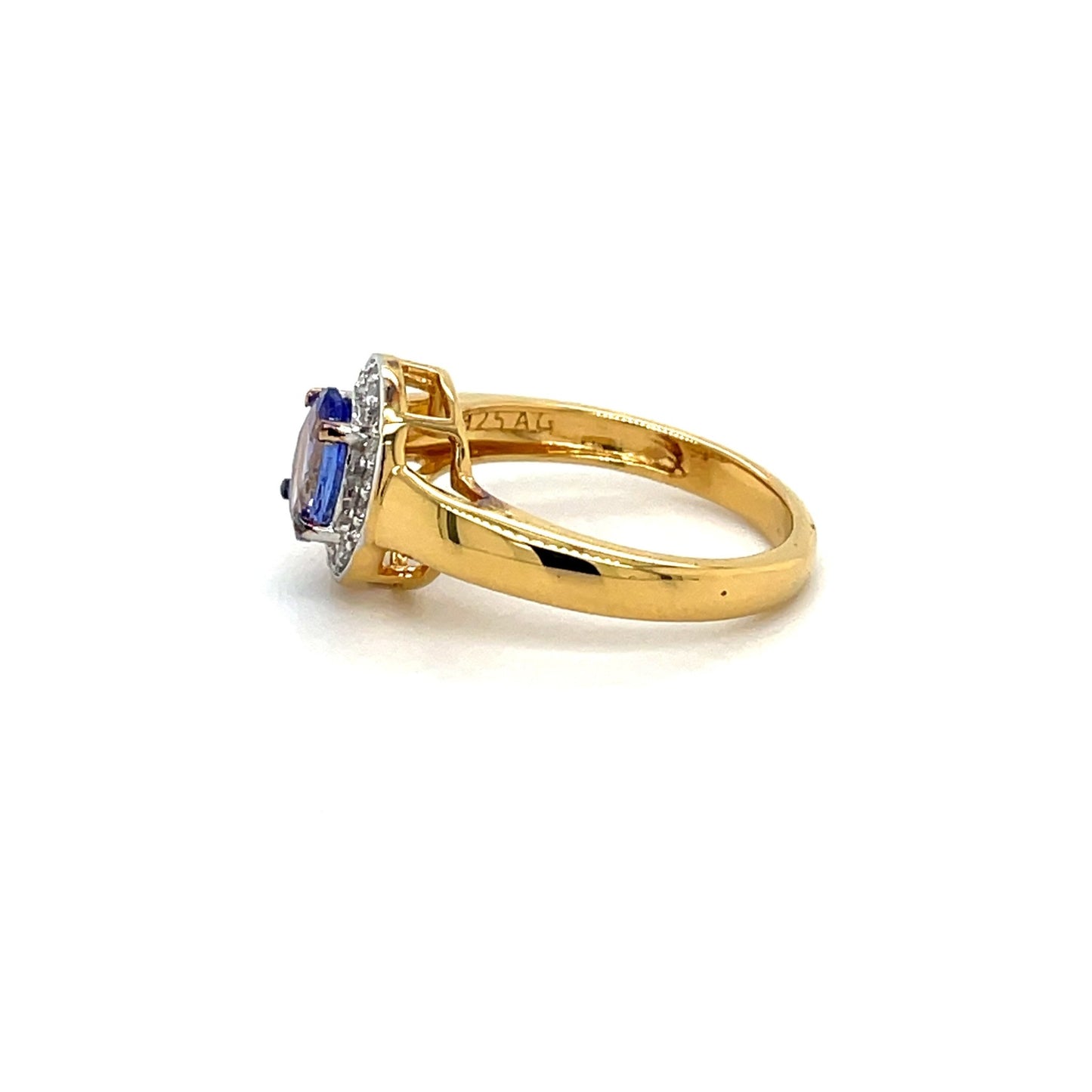 Ring mit 1 Tansanit & 18 Zirkone in Silber 925 - JUWEL1