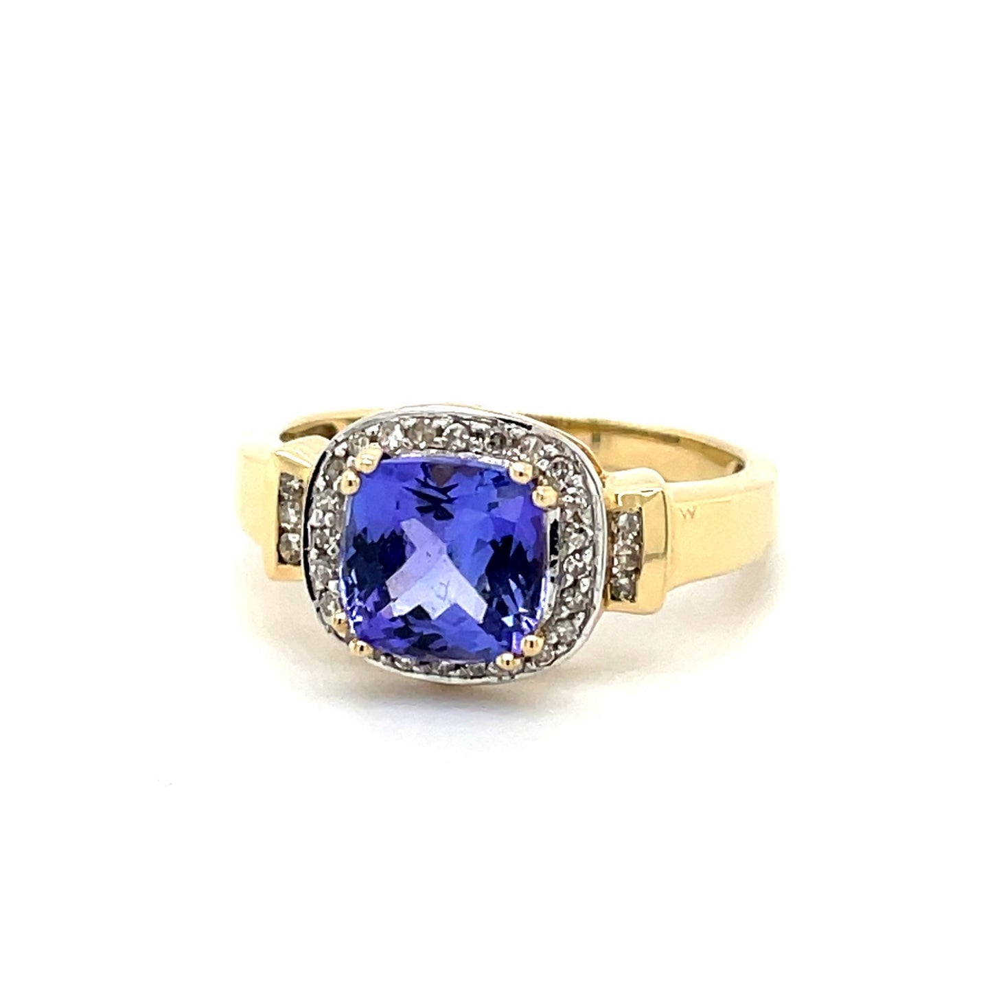 Ring mit 1 Tansanit AAA & 30 Diamanten in Gold 585 - JUWEL1