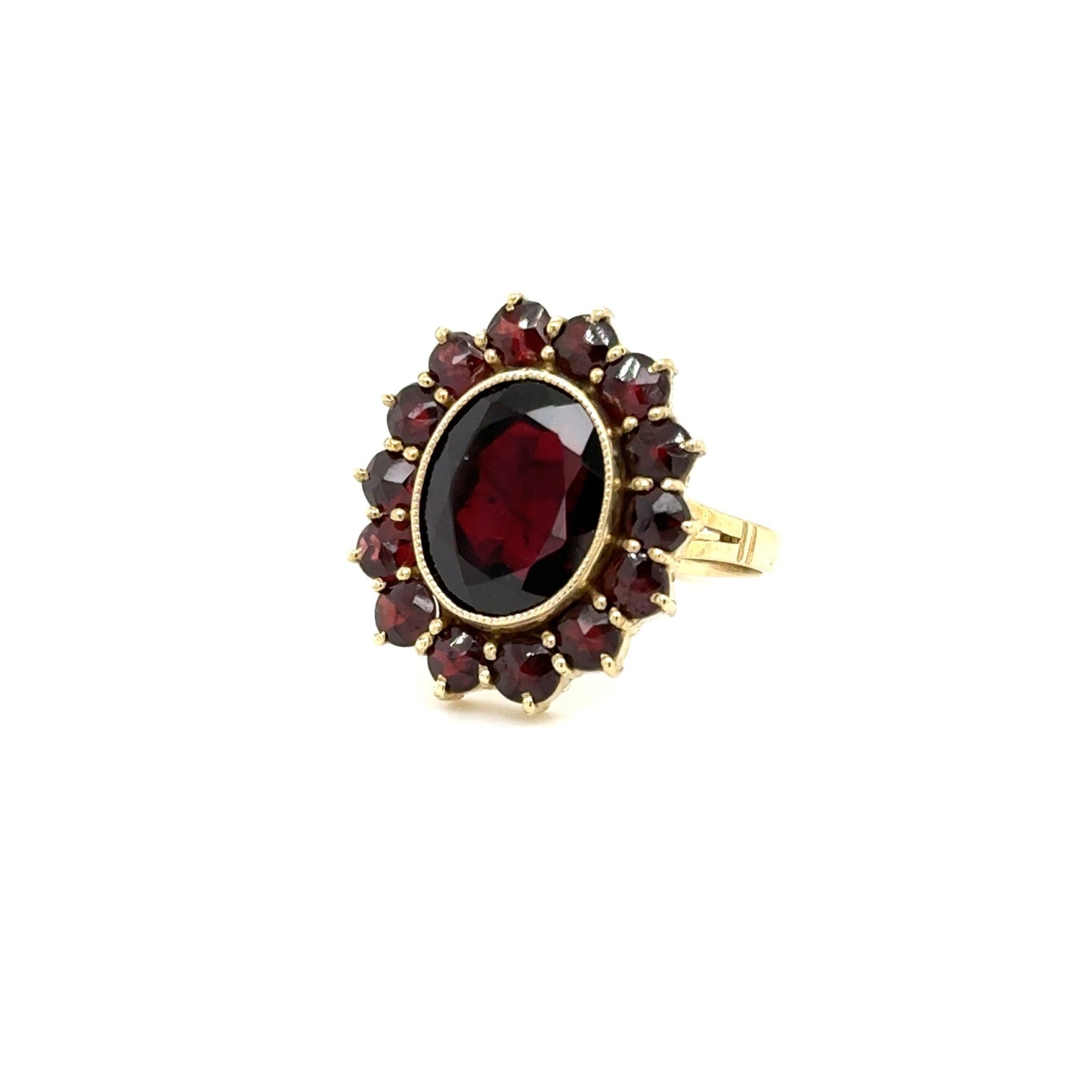 Ring mit 15 Granate in Gold 333 - JUWEL1