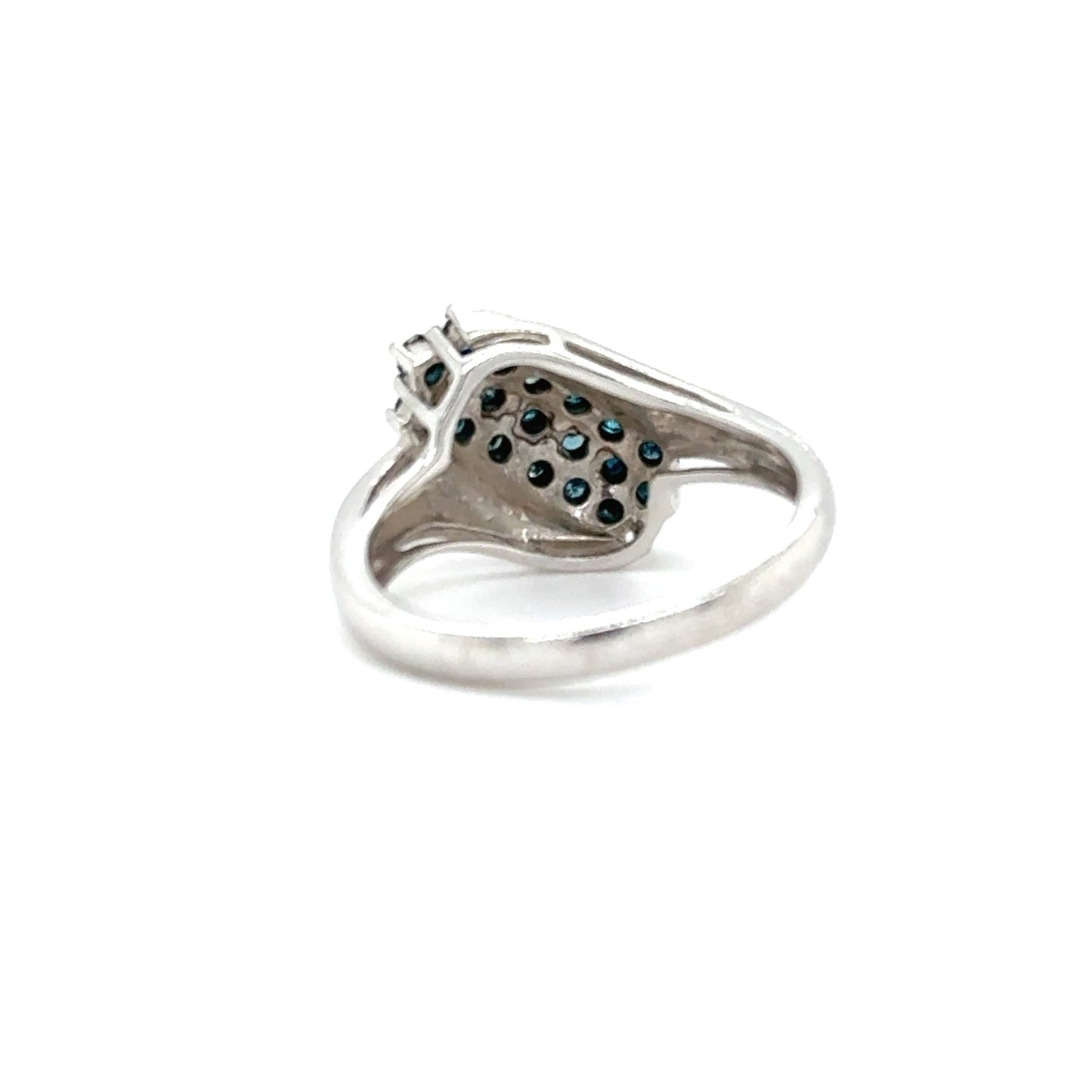 Ring mit 18 blauen Diamanten in Silber 925 - JUWEL1