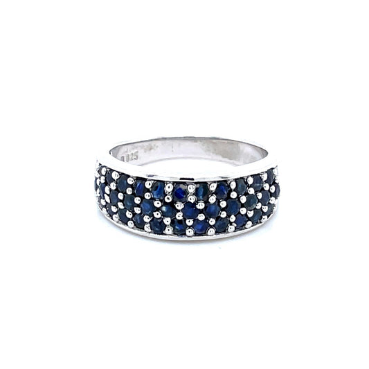 Ring mit 33 blauen Saphiren in Silber 925 - JUWEL1