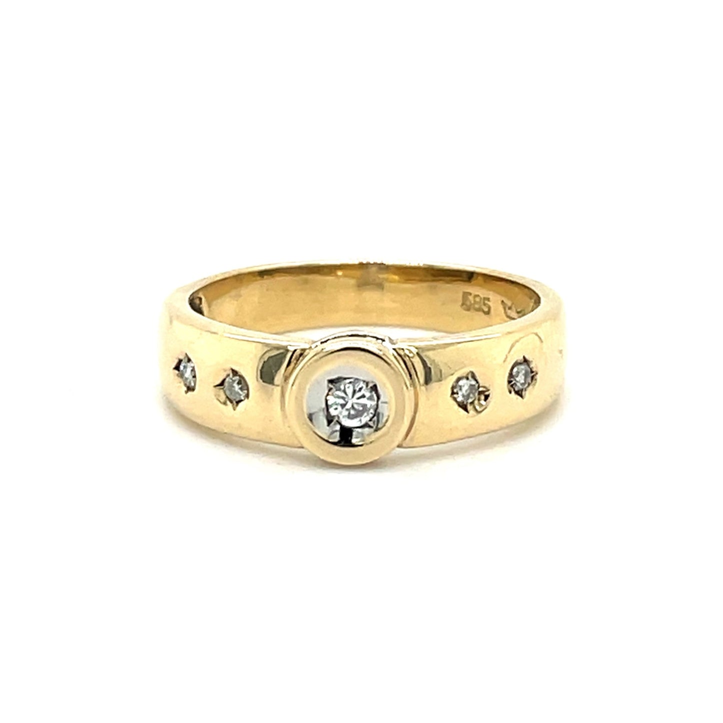 Ring mit 5 Diamanten mind. 5,0g in Gold 585 - JUWEL1