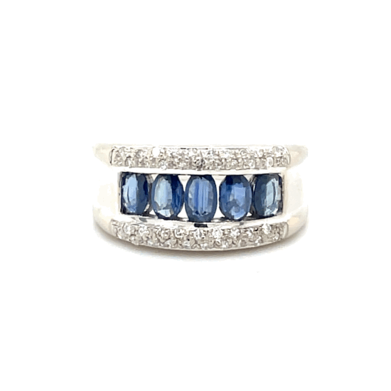 Ring mit 5 Tansanite & 37 Diamanten in Gold 585 - JUWEL1