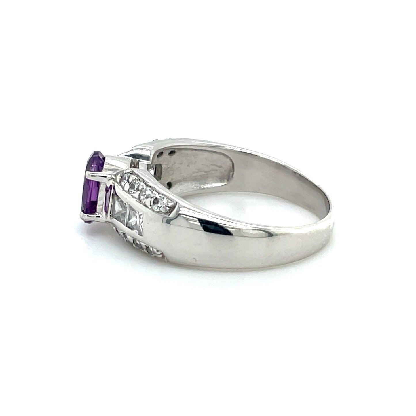 Ring mit Amethyst und Zirkonia in Silber 925 - JUWEL1