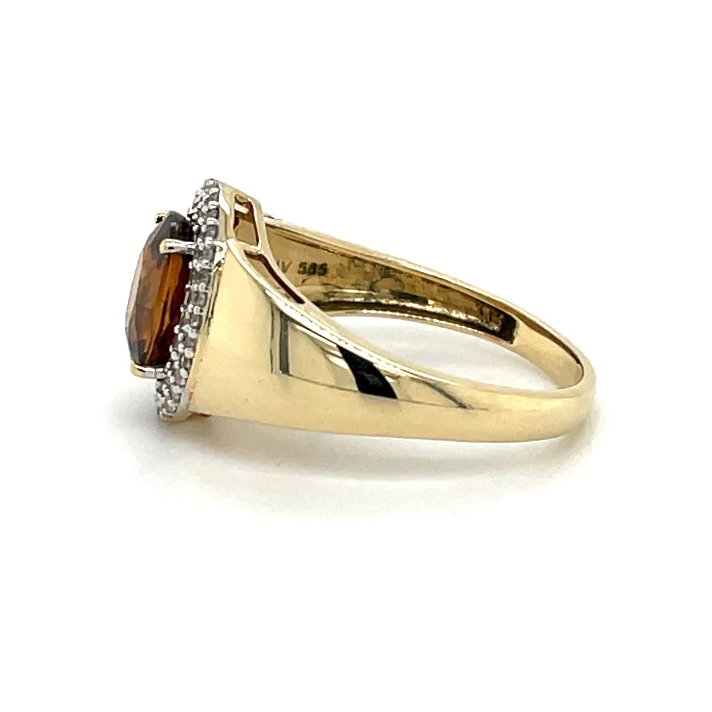 Ring mit Citrin und Zirkonias in Gold 585 - JUWEL1