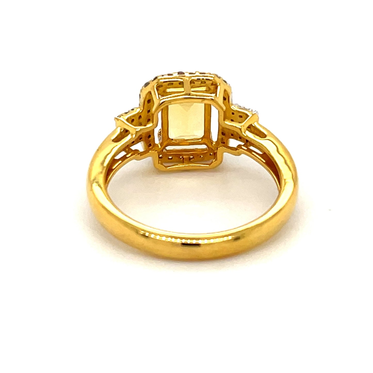 Ring mit Goldberyll & 50 Zirkonias in Silber 925 - JUWEL1