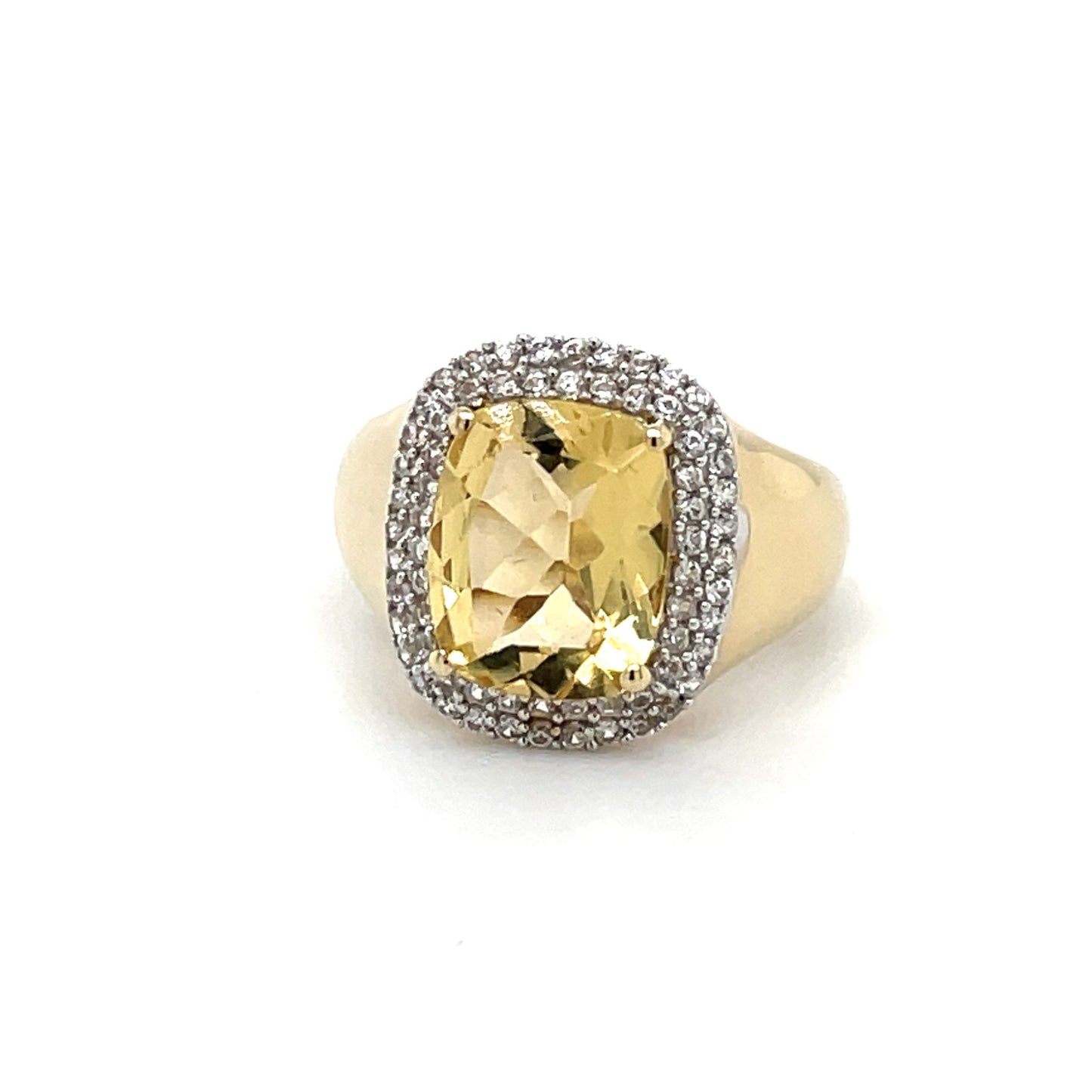 Ring mit Goldberyll & Zirkonen mind. 2,9g in Gold 375 - JUWEL1