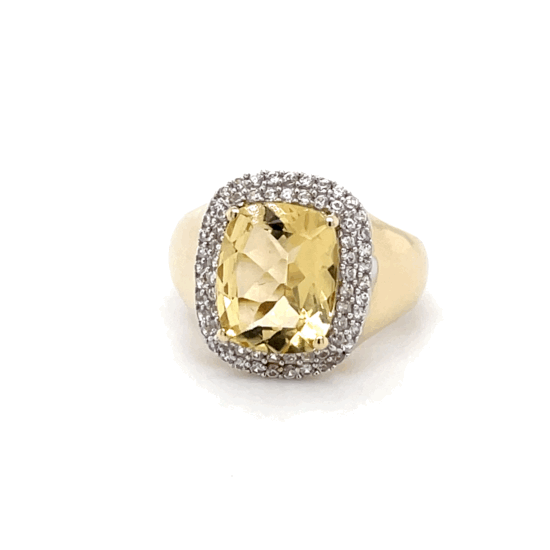 Ring mit Goldberyll & Zirkonen mind. 2,9g in Gold 375 - JUWEL1