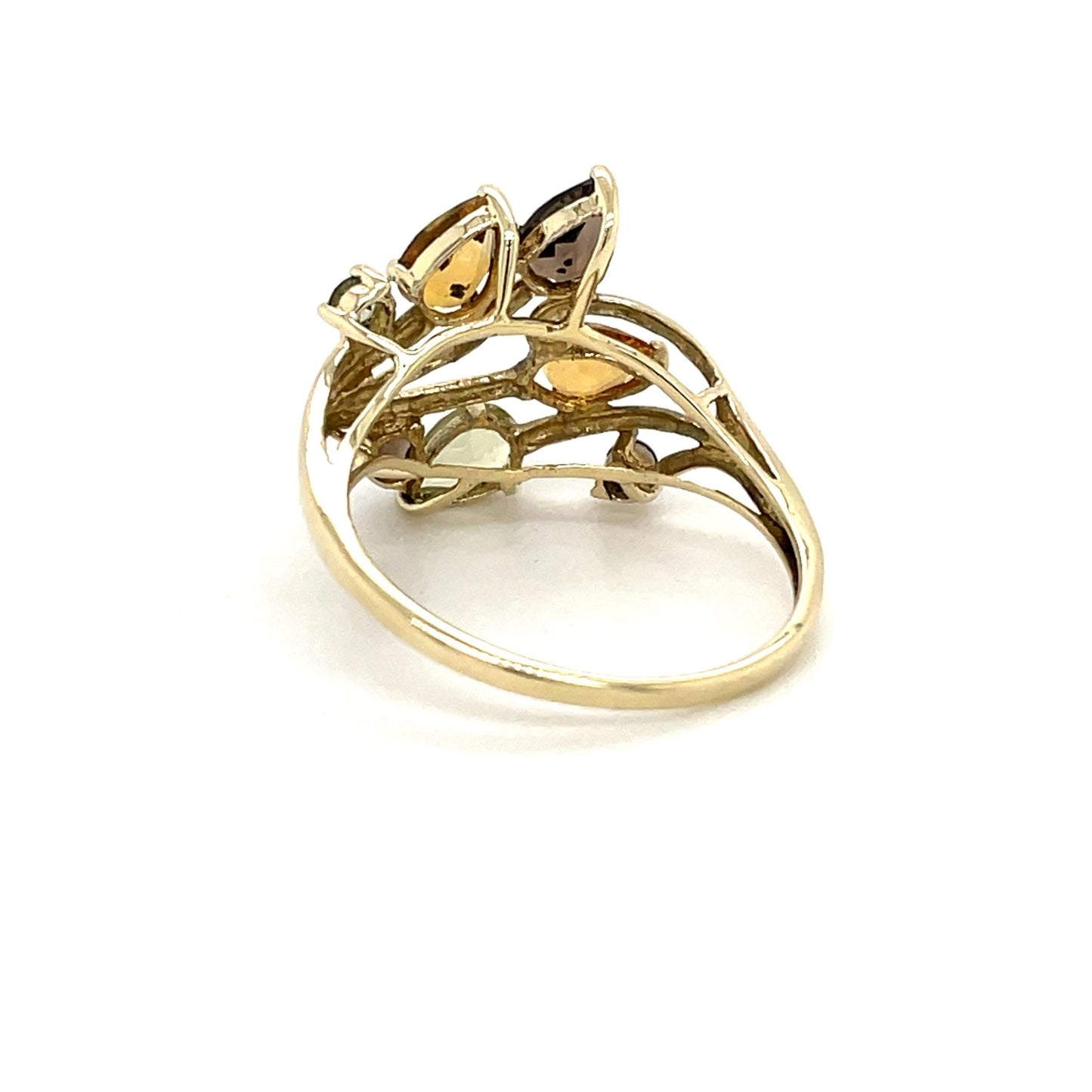 Ring mit Rauchquarz & Peridot & Citrin mind. 2,5g in Gold 333 - JUWEL1