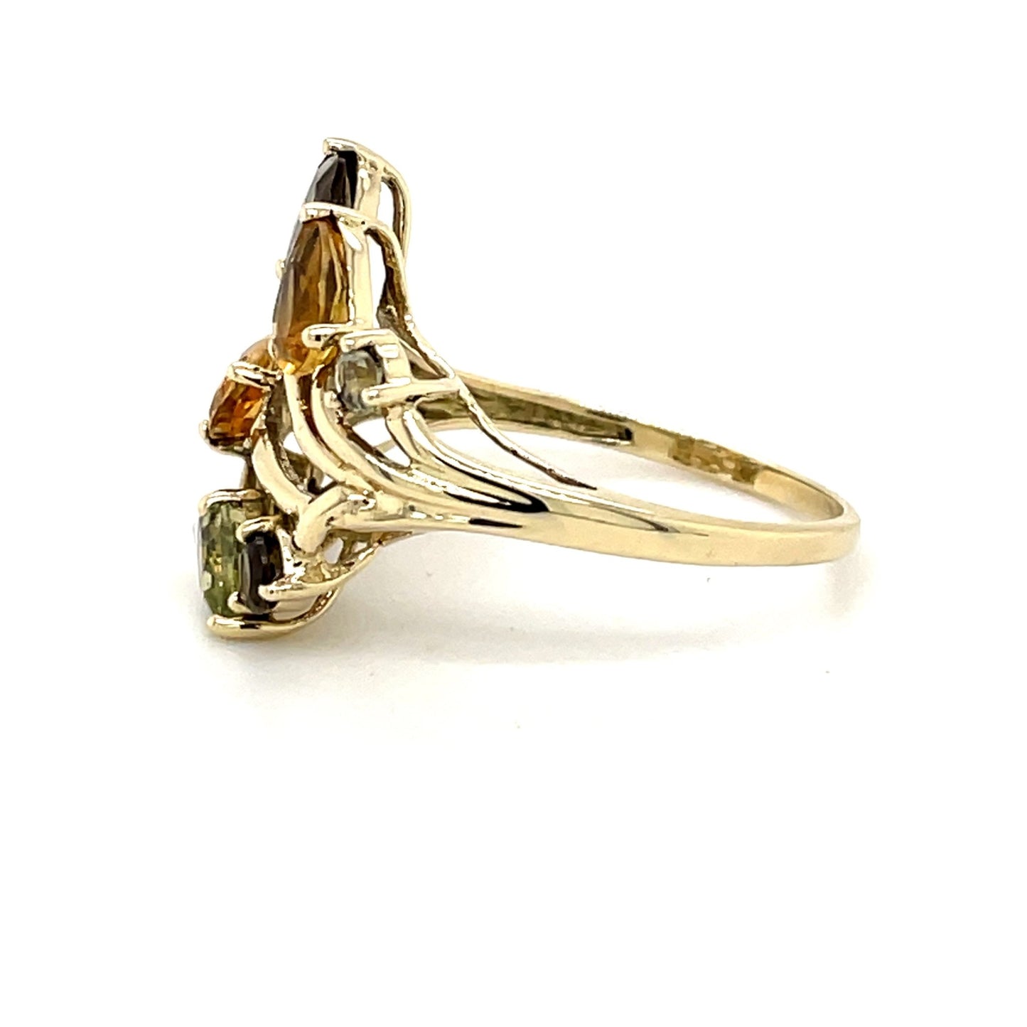 Ring mit Rauchquarz & Peridot & Citrin mind. 2,5g in Gold 333 - JUWEL1