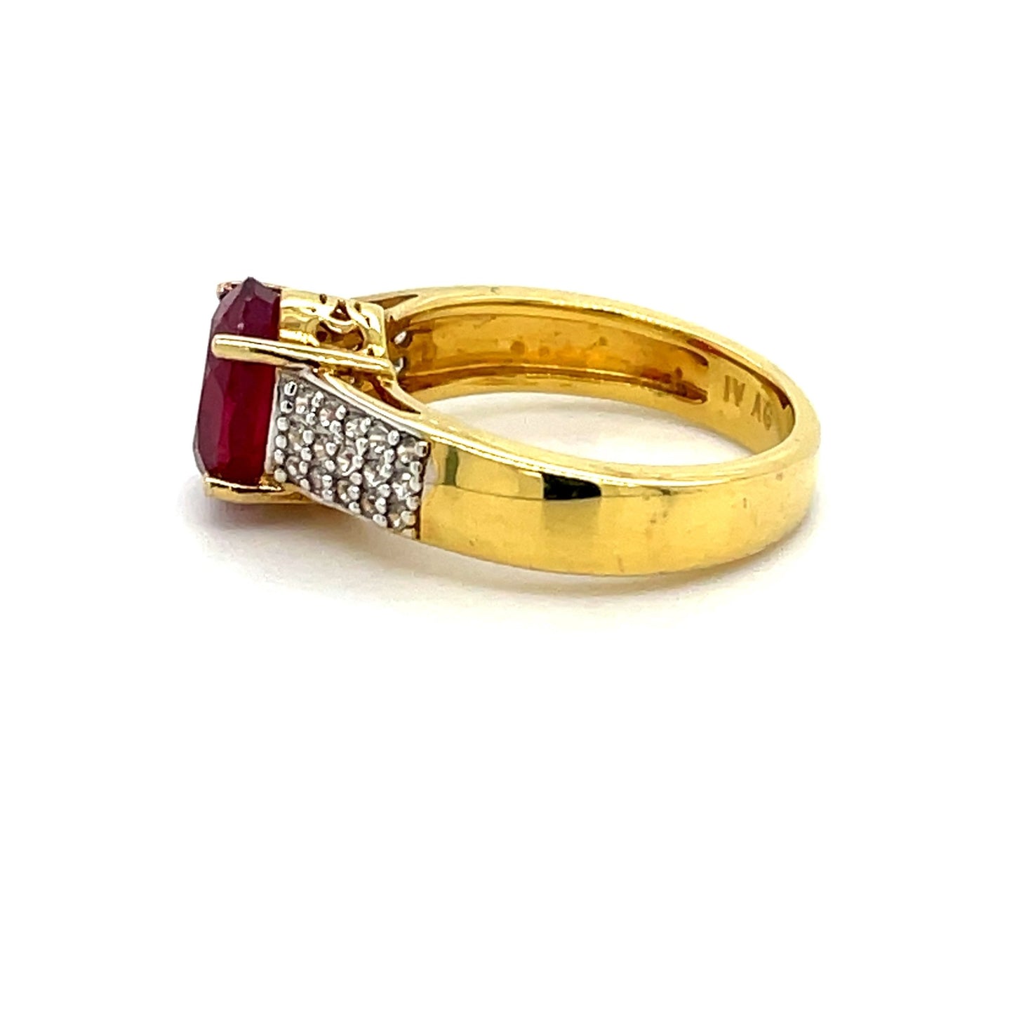 Ring mit Rubin & Zirkonias in Silber 925 - JUWEL1