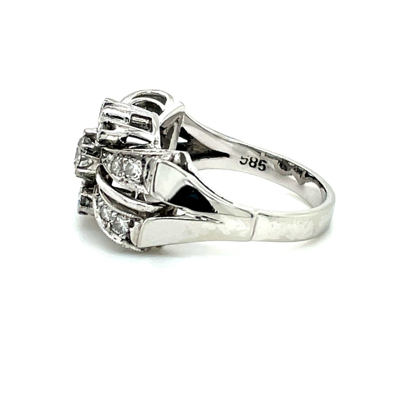 Ring Schleife mit 19 Diamanten ca. 0,22ct Gold 585 - JUWEL1
