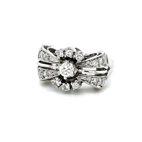 Ring Schleife mit 19 Diamanten ca. 0,22ct Gold 585 - JUWEL1