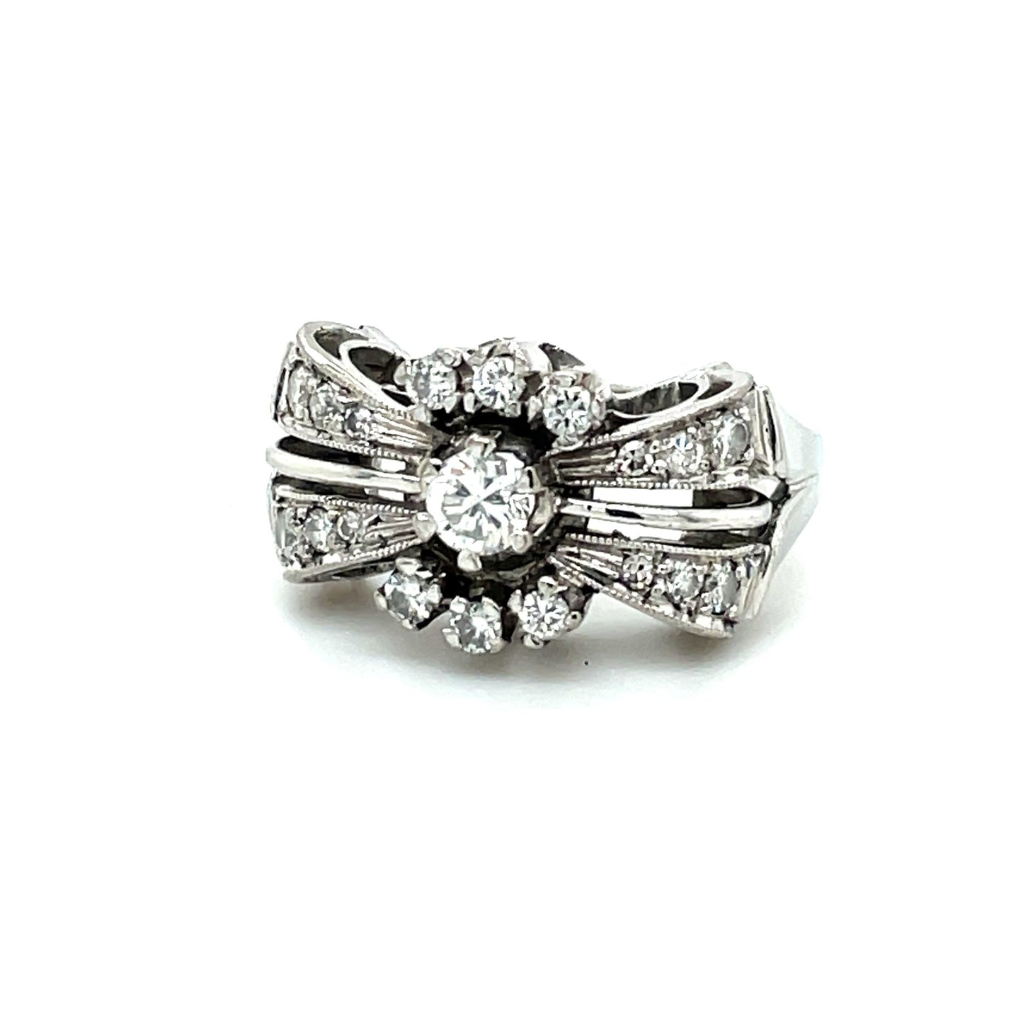 Ring Schleife mit 19 Diamanten ca. 0,22ct Gold 585 - JUWEL1