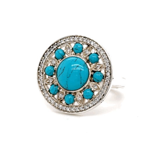 Ring THOMAS SABO mit 9 Türkise & 48 Zirkonias in Silber 925 - JUWEL1