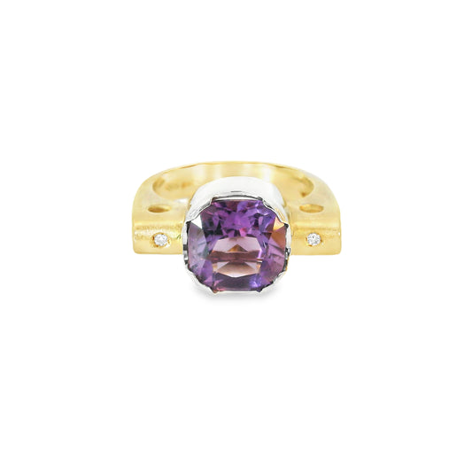 Ring in Gold 585 mit Amethyst und Diamanten