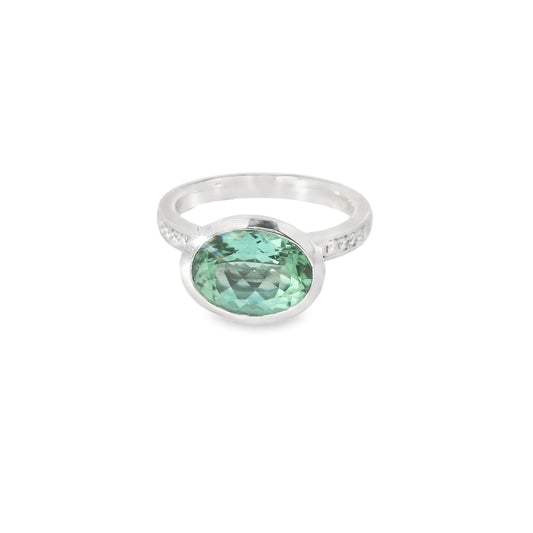 Ring mit Smaragd & Diamanten in Gold 750