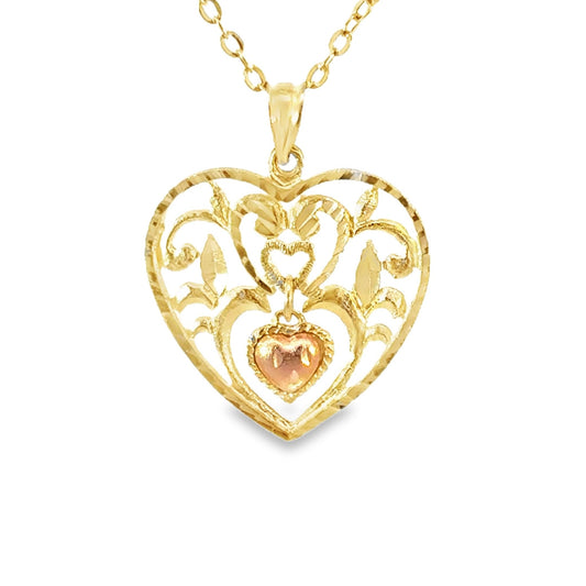 Anhänger Vintage Herz in Gold 585 - JUWEL1
