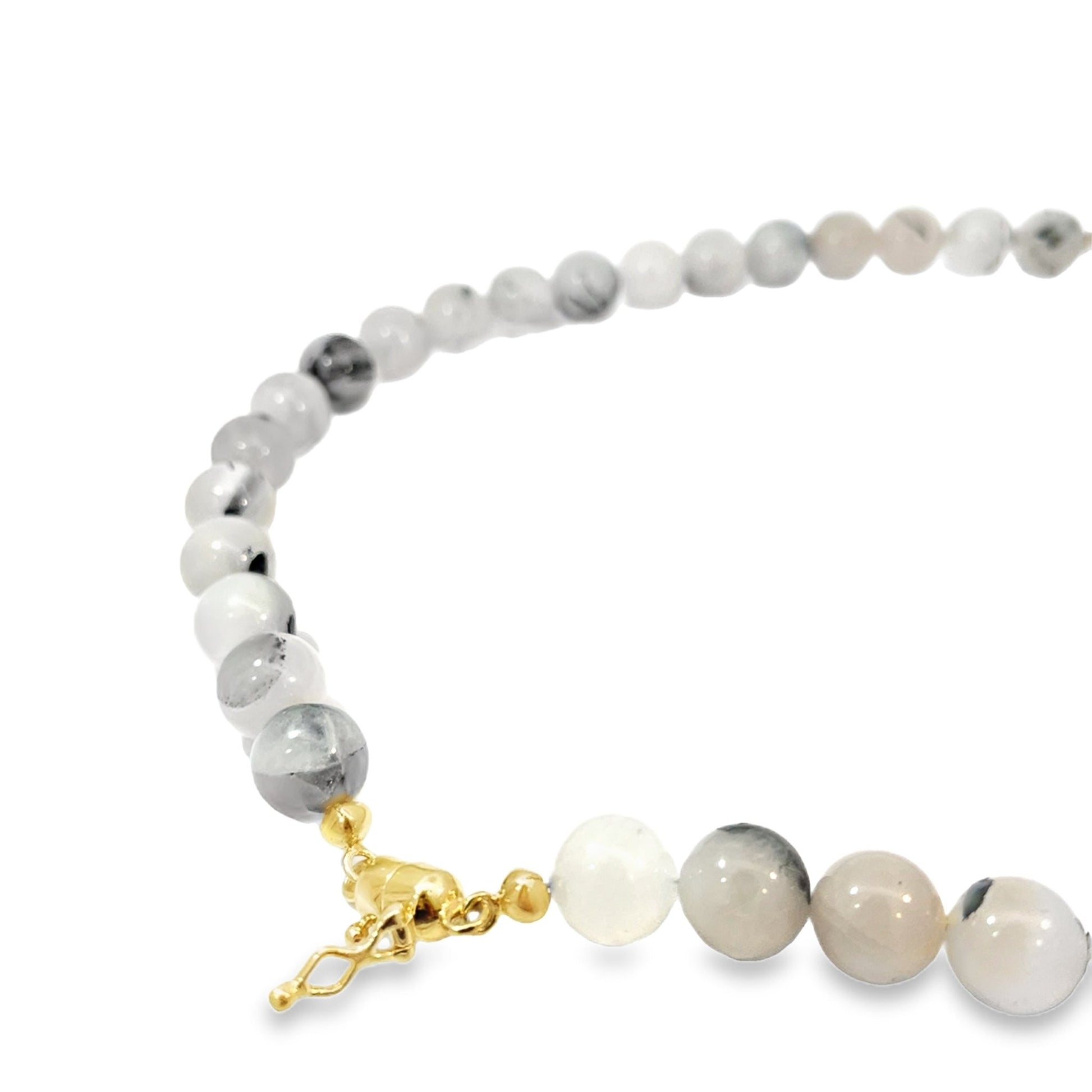 Black Rutilquarzkugeln Collier L:48 cm in Silber 925 - JUWEL1