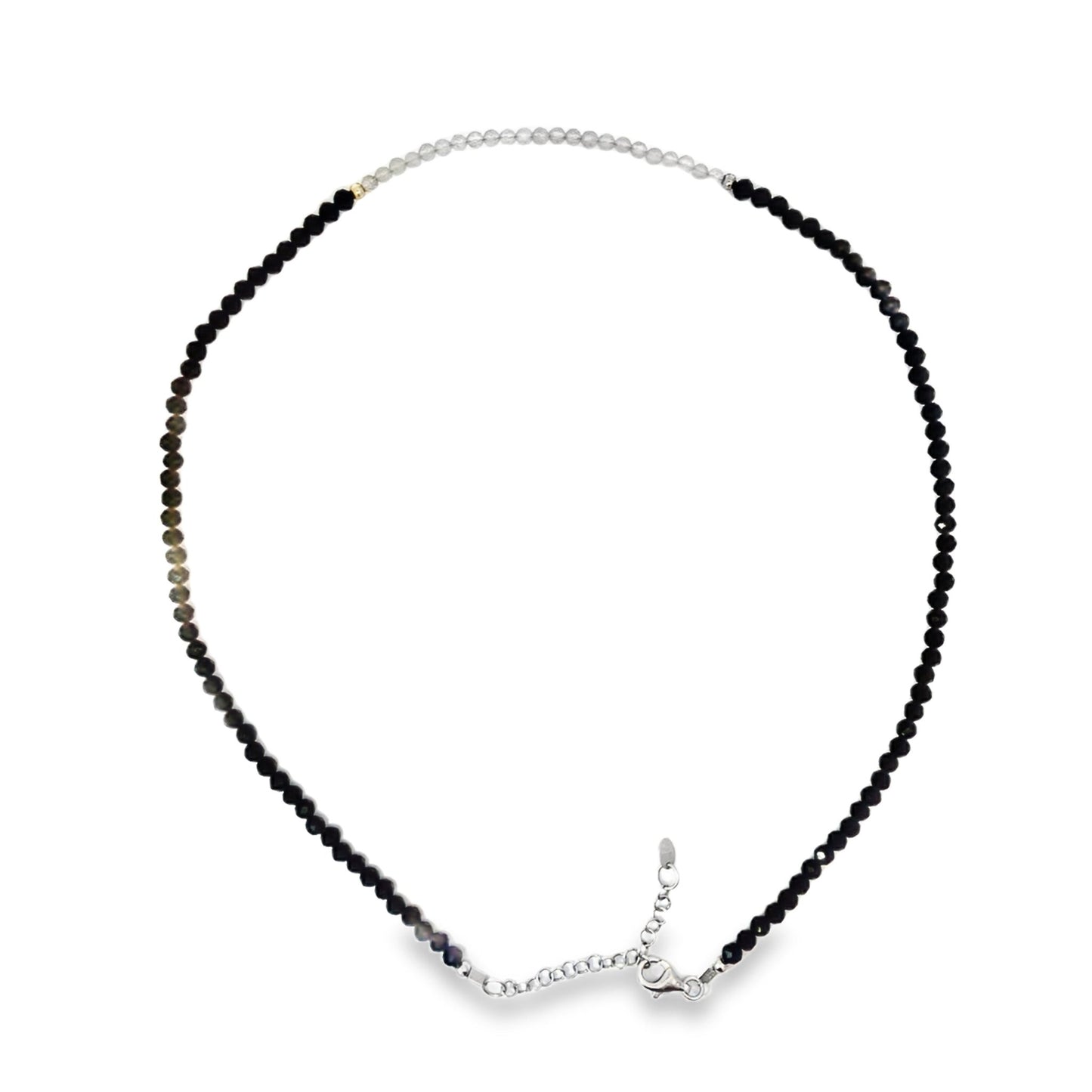 Onyx Labradorit Halskette L:45 - 50 cm in Silber 925 - JUWEL1
