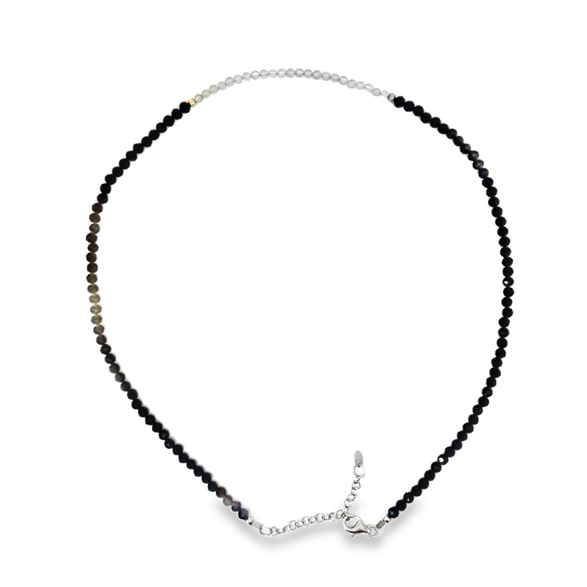 Onyx Labradorit Halskette L:45 - 50 cm in Silber 925 - JUWEL1