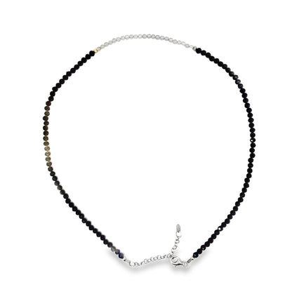 Onyx Labradorit Halskette L:45 - 50 cm in Silber 925 - JUWEL1