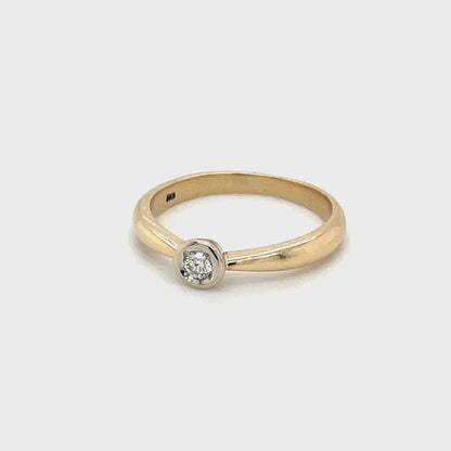 Ring mit 1 Solitär Brillant ca. 0,08ct Gold 585