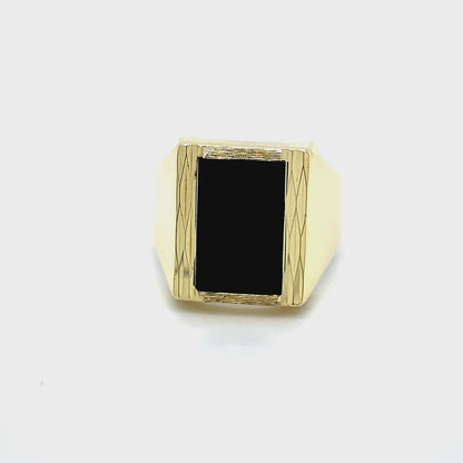 Ring mit Onyx mind. 7,3g Gold 585