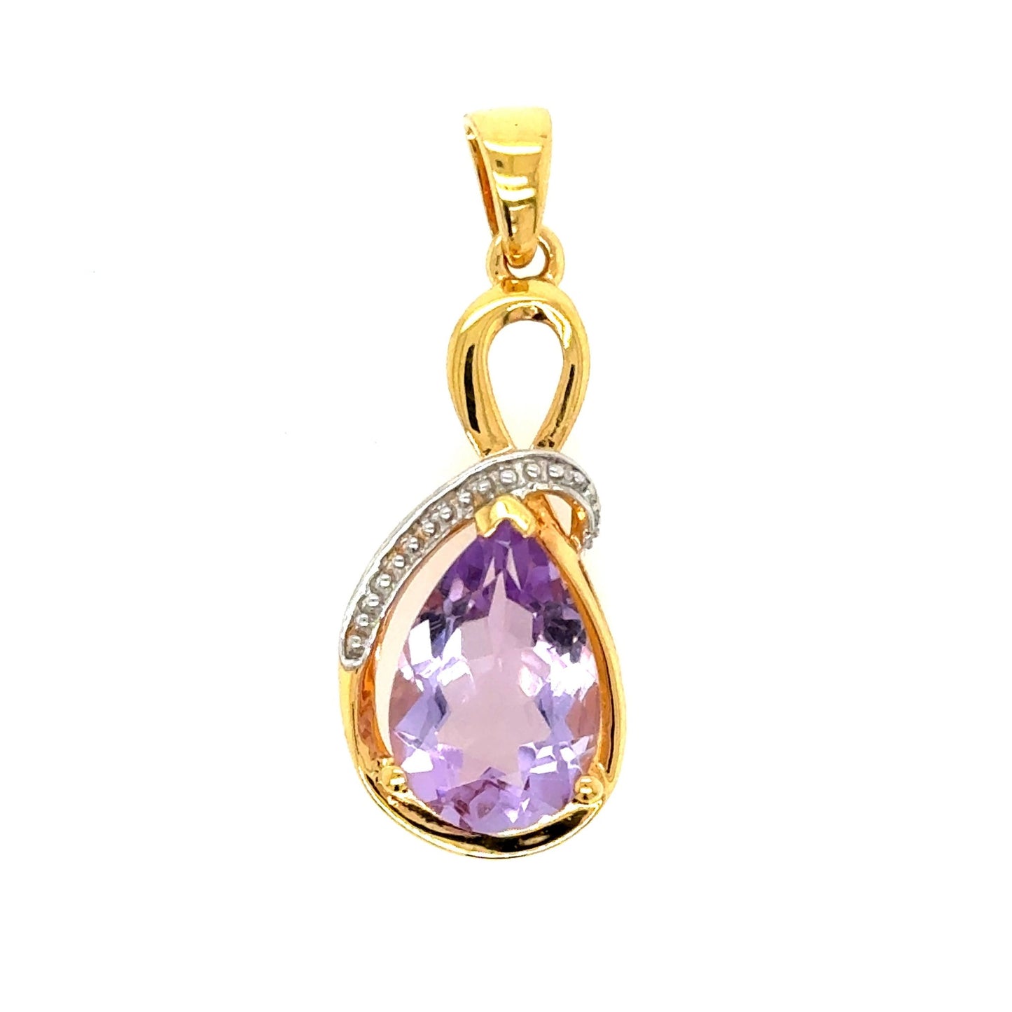 Anhänger 1 Amethyst vergoldet in Silber 925 - JUWEL1