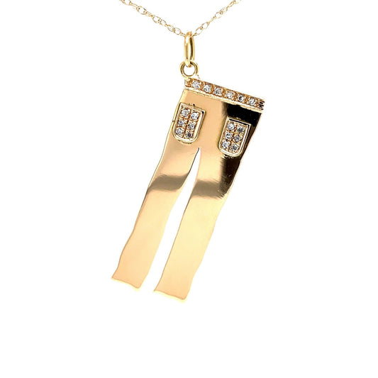 Anhänger Hose mit 18 Diamanten mind. 9,5g Gold 750 - JUWEL1