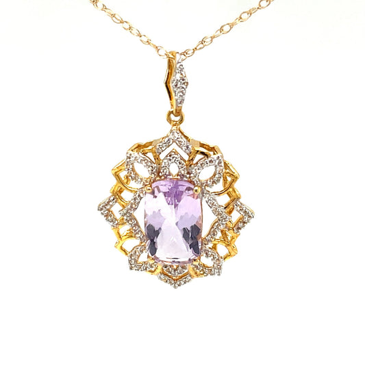 Anhänger mit Amethyst & ca. 100 Zirkonias in Silber 925 - JUWEL1