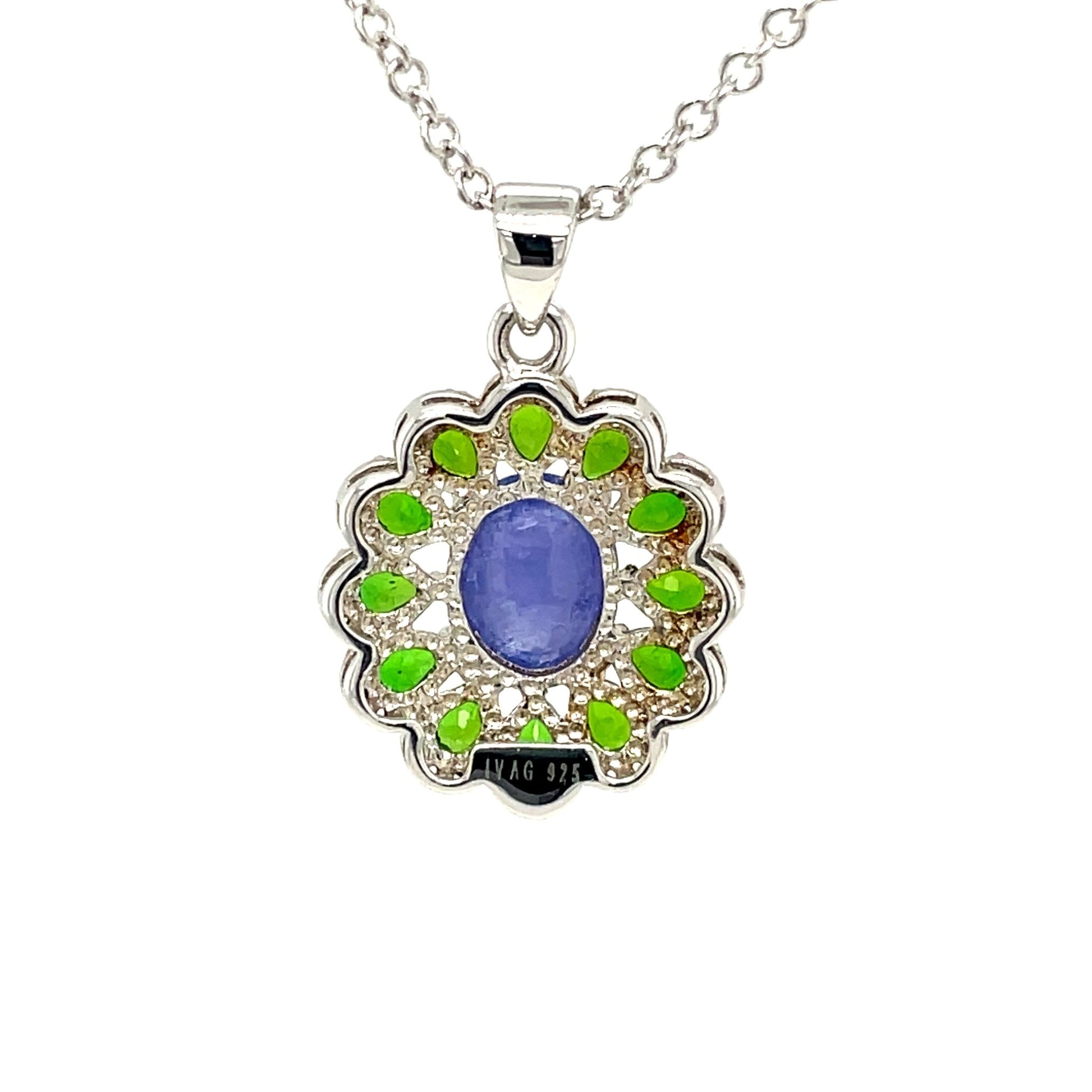 Anhänger mit Tansanit & Peridot in Silber 925 - JUWEL1
