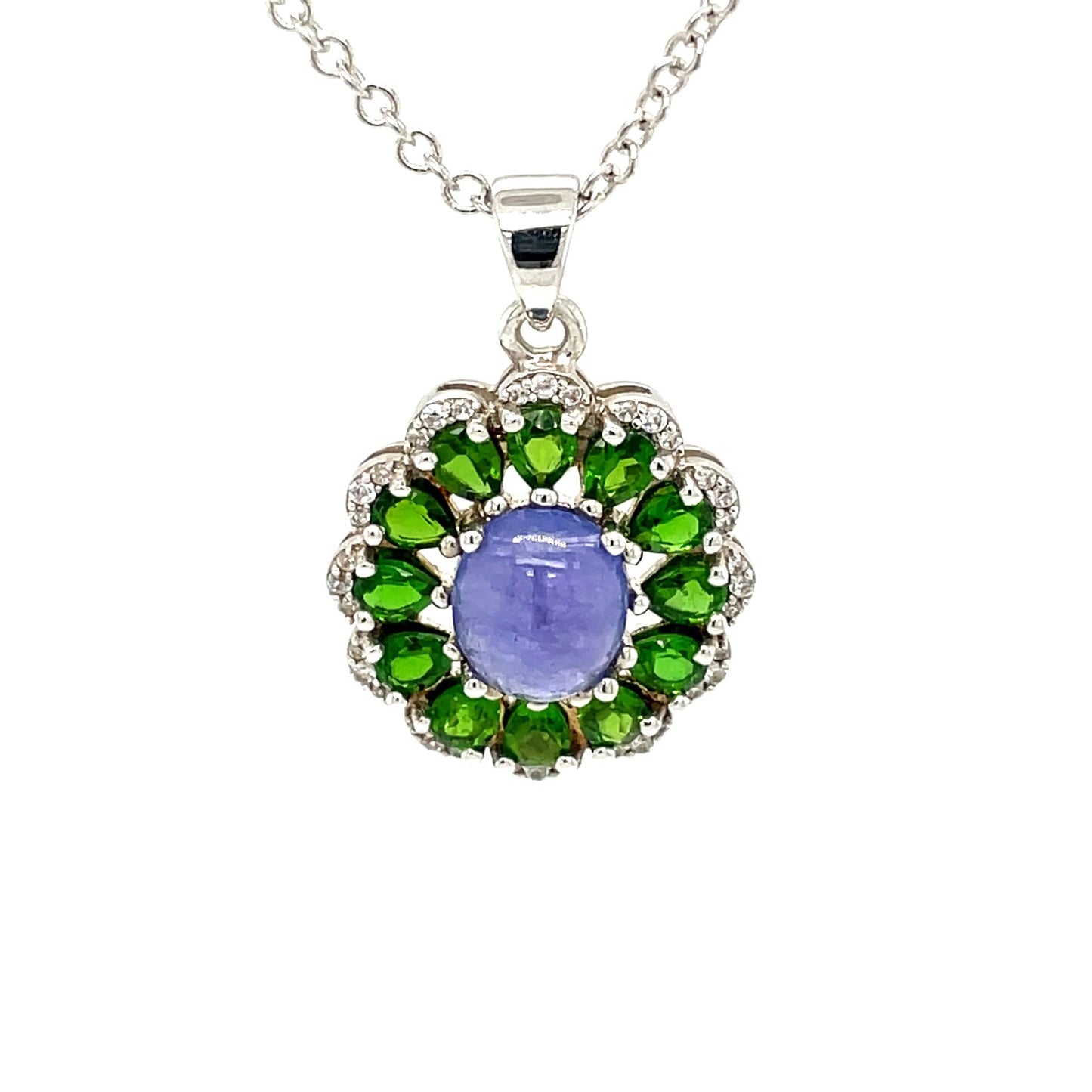 Anhänger mit Tansanit & Peridot in Silber 925 - JUWEL1