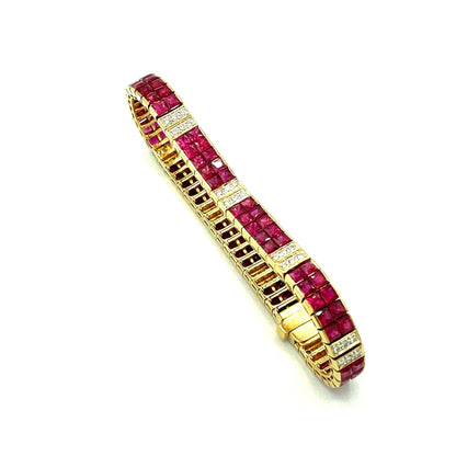 Armband mit Rubin & Brillanten mind. 25,5g Gold 750 - JUWEL1