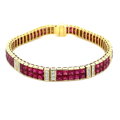 Armband mit Rubin & Brillanten mind. 25,5g Gold 750 - JUWEL1