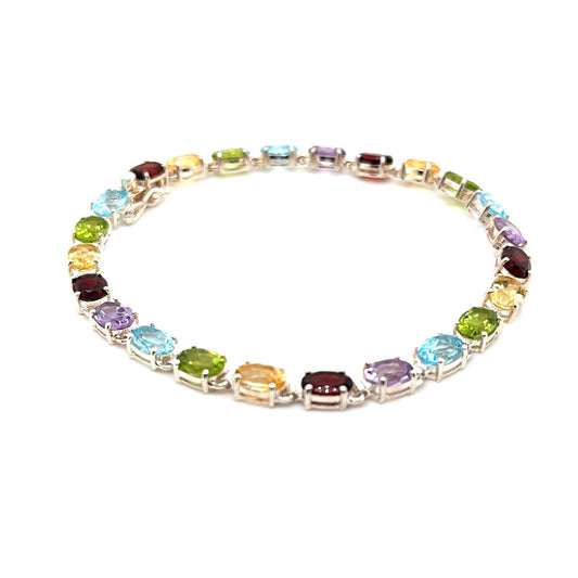 Armband Multicolor mit 24 synthetischen Steinen in Silber 925 - JUWEL1