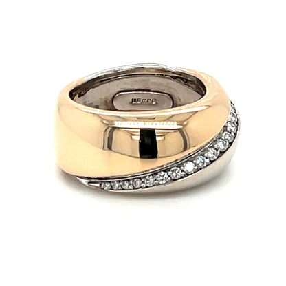 Bicolor Ring mit 42 Brillanten mind. 13,2g Gold 750 - JUWEL1